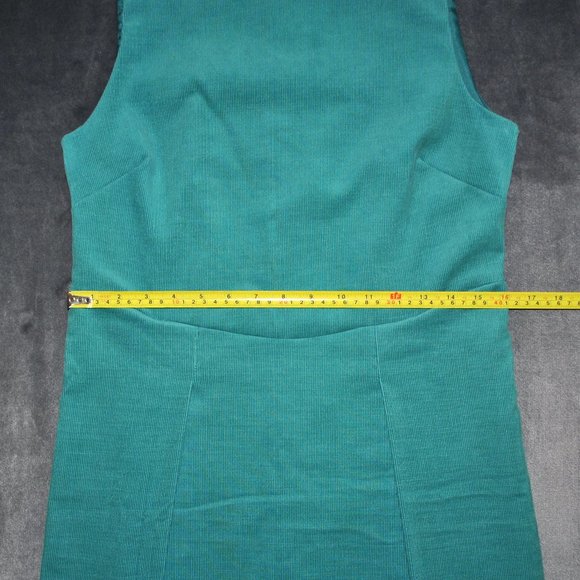 Vintage Corduroy Jumper Dress Medium Large Green Sleeveless Handmade Midi Dress - Picture 7 of 9